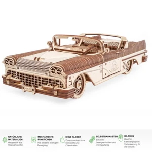 UGEARS 70073 VM-05 Sueño Cabriolet 3D Madera Juego de Construcción Puzzle Modelo - Imagen 1 de 10