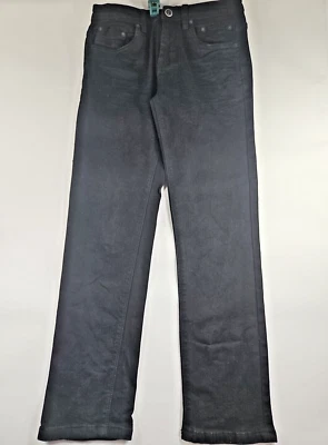 Pantalones de mezclilla y tela de papel. Mujer Talla 12. Denim elástico ajustado. Negro.  Foto 1 de 4