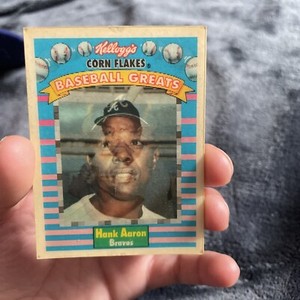 *RARE*1991 Kelloggs Corn Flakes #2 HENRY HANK AARON 3-D Baseball Greats #2 of 15