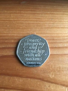 50p Coin - Peace, Prosperity & Friendship with all Nations - 31st January 2020 - Picture 1 of 2