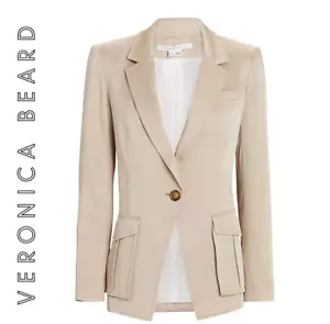 sz 10 NWT VERONICA BEARD Parila BeigeDickey Jacket Womens Blazer Pockets - Picture 1 of 12