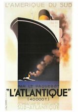 Travel Repro France Art Deco Poster Postcard L'Amerique Du Sud, Cruise Liner RV7