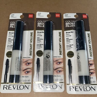 (3) Revlon Colorstay Brow Fiber Filler Sealed 0.23 fl oz Each 306 - Clear 1 - Image 1 of 3