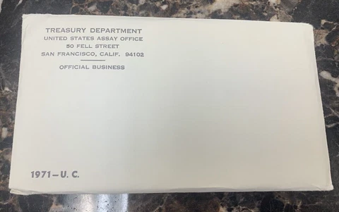 1971 U.S. MINT SET ~ ISSUED BY US MINT ~ Envelope Sealed / Unopened ~ OGP Cover