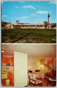 Vtg Goodland Florida FL Tides Motel Multiview 1960s View Chrome Postcard - Imagen 1 de 2