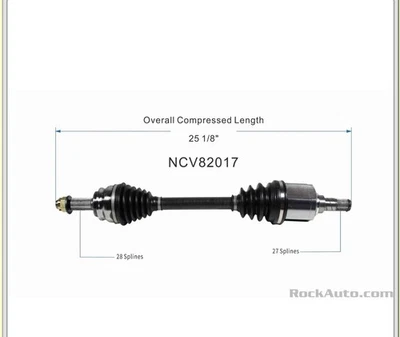 Ejes de eje CV NCV82017 para Jeep Compass Patriot Dodge calibre delantero izquierdo derecho Foto 1 de 3