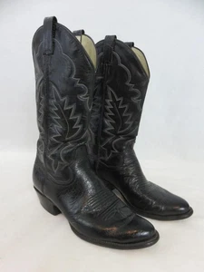 Sanders handgefertigte Western Cowboy Herren Stiefel Größe 9D Bull Leder schwarz - Bild 1 von 8