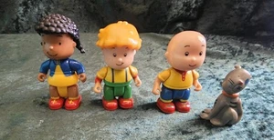 4 Vintage PBS CAILLOU AND FRIENDS Figures Poseable Caillou Sarah Leo 3.5" - Picture 1 of 4