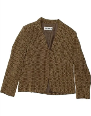 JOHN BENTLEY Womens Abstract Pattern 3 Button Blazer Jacket US 14 XL Brown ES02 - Image 1 of 3
