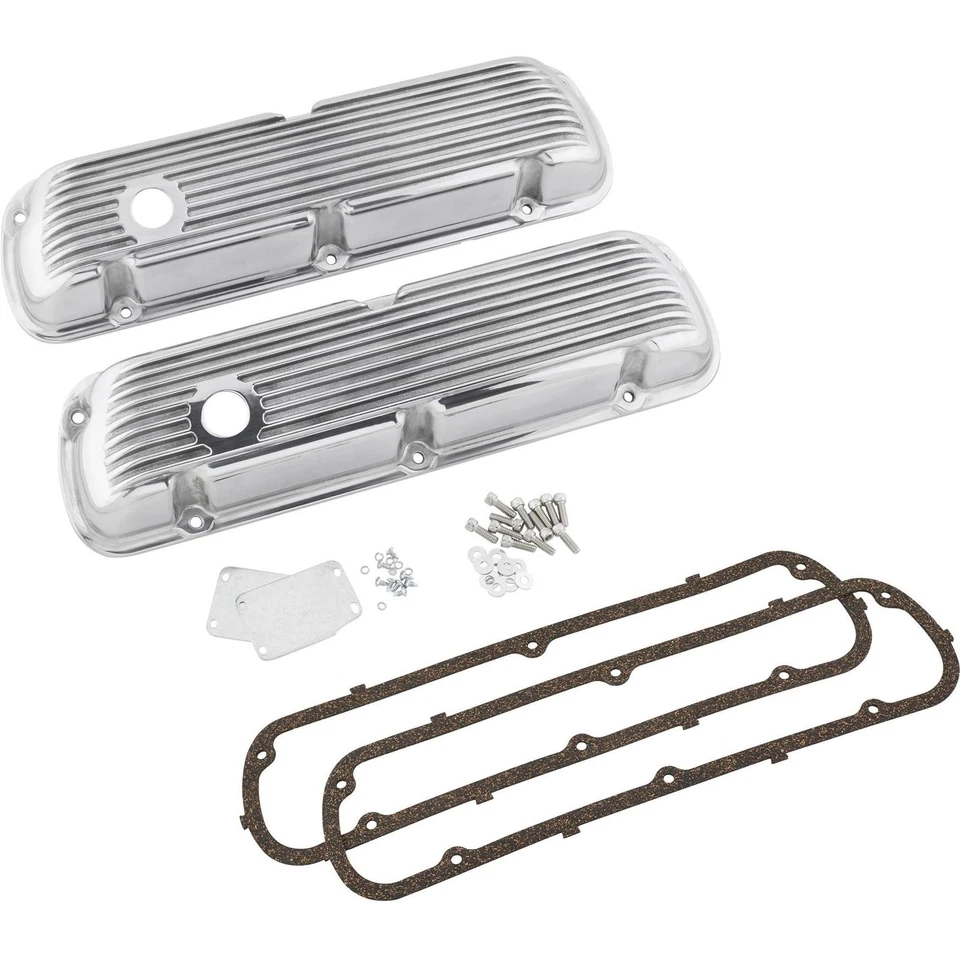 Cubiertas de válvula con aletas Nostalgia, se adapta a bloque pequeño Ford Foto 1 de 4