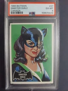 1966 Topps Batman Black Bat Canada Sinister Smile #27 Rookie PSA 6 - Picture 1 of 2