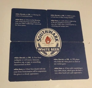 SOUTHWARK WHITE BEER VINTAGE SOUTH AUSTRALIAN BREWERY RARE WEST END COASTERS - Picture 1 of 2