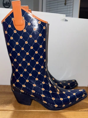 Botas Auburn Tigers Stadium Stompers Talla 9 Azul Naranja Lunares Águila de Guerra Foto 1 de 4