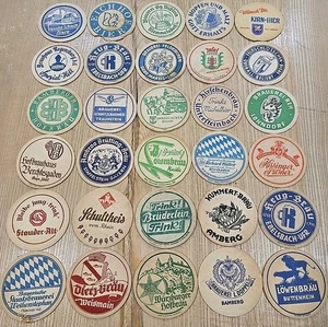 German Beer Coasters Lot of 30 Round Mats Vintage 1980s - Picture 1 of 7
