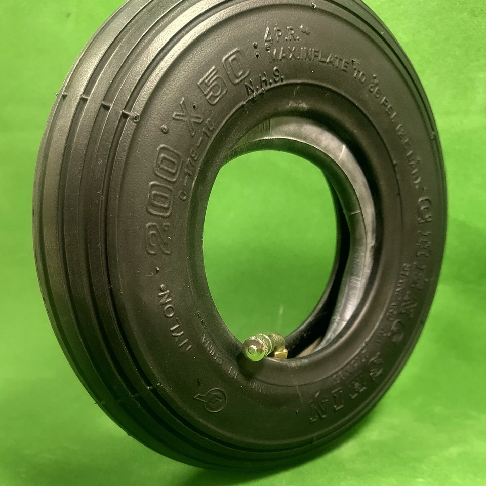 CST CHENG SHIN TIRE 1 x CST Reifen + Schlauch 200x50 8x2 4PR Ventil 90/30 Talkum Bobby-Car-Racing