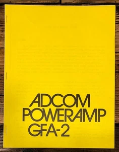Adcom GFA-2 Amplifier Owners / User Manual *Original* - Picture 1 of 1