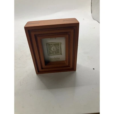 Modulus Barrington Brown Wood Picture Frame 1.5 x 2" Photo Display Tabletop - Image 1 of 4