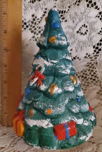  Caja de música de cuerda de árbol de Navidad de cerámica de 8" Jingle Bells toca perfecta de colección - Imagen 1 de 4