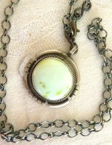 NWT Navajo Antoinette Yazzie Palomino Stone Necklace 925 Sterling Silver - Picture 1 of 5