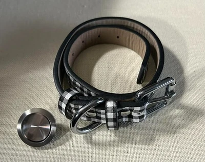 Origami Owl Medium Brush Silver Twist Locket & Leather 12-16" Pet Collar "NIB" - Image 1 of 4