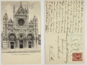1915 Siena Cathedral Facade Italy Ornate Gothic Arch. Rose Window Postcard - Picture 1 of 1