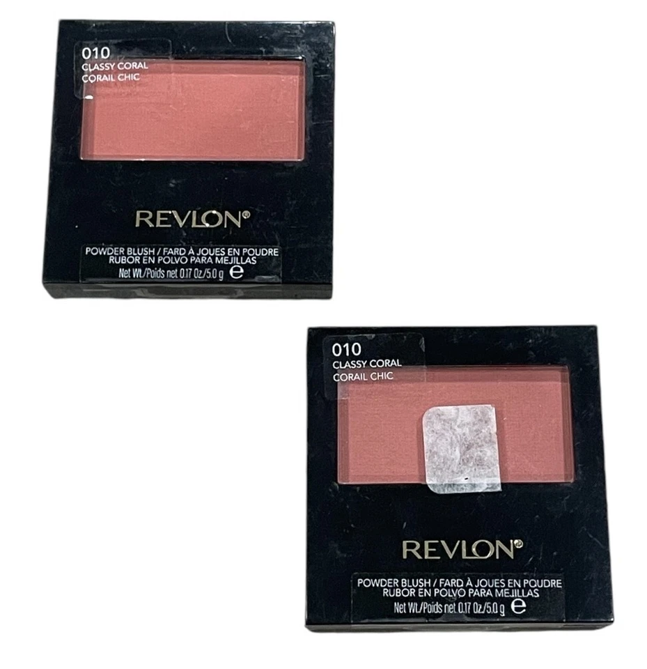 New Lot Of 2 Revlon Powder Blush With Brush, 010 Classy Coral (Discontinued) - Image 1 of 1