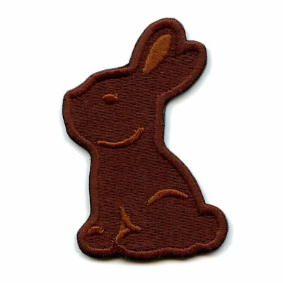 Chocolate Easter Bunny Holiday Embroidered Iron On Patch - Image 1 of 2