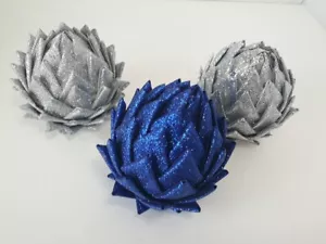 Lotto 3 di 3 Hanukkah Tessuto Piegato Stella Piegata Cobalto Blu Glitterato Tessuto Glitteroso Hanukkah - Foto 1 di 10