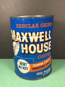 VTG Maxwell House | "No-Key" Coffee Can | 1 lb | Regular Grind | No Lid | Empty - Picture 1 of 12