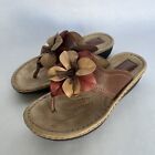Clarks Artisan Women's Sandals Thong Flower Flip Flops Wedge Size 8 Brown