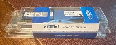 Crucial 2 channel kit 2GB 240pin 256MX72 DDR2 PC2-5300F (4GB total) - Image 1 of 4