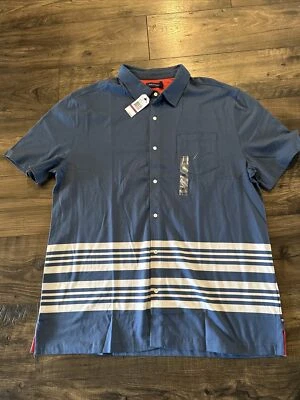 Nautica Men's Classic Fit Stretch Stripe Short Sleeve Button Down Shirt 2XL XXL - Image 1 of 4