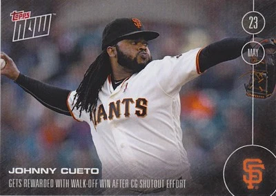 Topps NOW #93 2016 Johnny Cueto SF Giants Walk Off CG cierre solo 428 hecho SP Foto 1 de 2