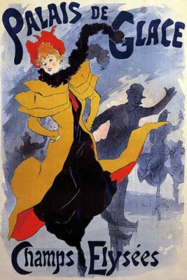 PALAIS DE GLACE PATINAJE SOBRE HIELO DIVERSIÓN CAMPEONES ELÍSEOS PARÍS FRANCÉS VINTAGE PÓSTER REPRO Foto 1 de 3