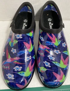 New Womens Sloggers Size 10 Waterproof  Hummingbirds Green Purple Pink - Picture 1 of 7