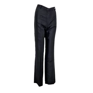 Romeo Gigli Vintage Black Silk Shantung Pants, Timeless and Elegant - Picture 1 of 11
