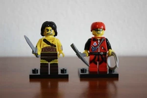 Lego Collectible 2x Minifigures Barbarian col11-1 + Mountain Climber col11-9 - Picture 1 of 3