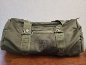 Victoria’s Secret VS LOVE PINK VTG Dog Duffle Tote Weekend bag Camouflage Green
