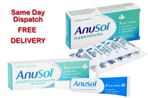 Anusol Cream Ointment Suppositories Shrinks Piles Anal Itching Treatment 3 4 Way - Picture 1 of 17