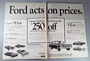 Ford 1975 original actúa sobre precios anuncio de revista de 2 páginas - Imagen 1 de 1