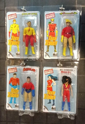 Licenced Mego Teen Titans Kid Flash  Wonder Girl Speedy Aqualad World's Greatest Cover