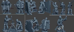 1/144/72/35 German Army 6 Groups Soldier 3d Printed Model *a3 8man # - Picture 1 of 5