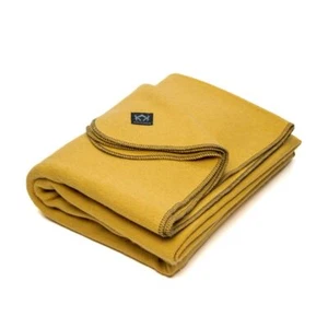 Arcturus Wool Blanket - 4.5 lbs, Warm, Washable, 64" x 88" (Gold) - Picture 1 of 7