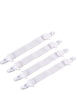 4PCS Garter Style Elastic Bed Sheet Grippers Garter Fastener Straps with Rubber