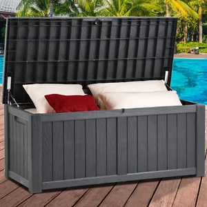 Large Deck Box Outdoor Storage Container with 119 Gallon Patio Garden Furniture - Picture 1 of 14