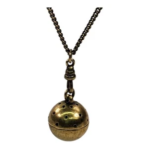 Jewelmint 7/8"" Silberton ätherisches Öl Diffusor 32"" Halskette Vintage - Bild 1 von 8