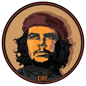 Che Cueverra Cuban Marxist Revolutionary Vinyl Decal Sticker Oval 3" x 3" - Picture 1 of 2