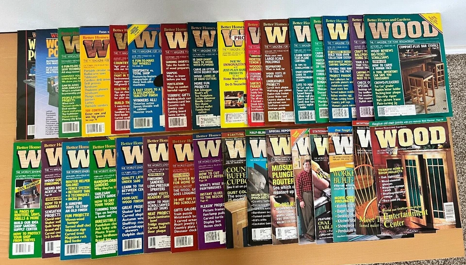 Vintage Lot of 32 WOOD Better Homes and Gardens 1990's Magazines - Image 1 of 1