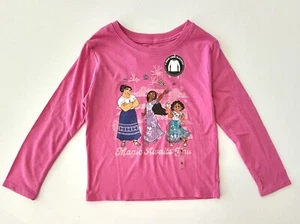 Disney Encanto Girls Small 5-6 Pink L/S Knit Top Sparkly Screen print - Picture 1 of 1