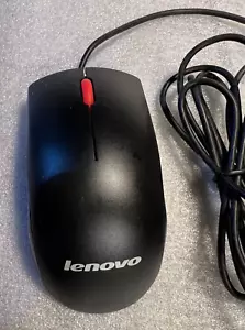 LENOVO 45J4889 45J4886 USB 2 BUTTON BLACK WIRED OPTICAL COMPUTER MOUSE - Picture 1 of 4